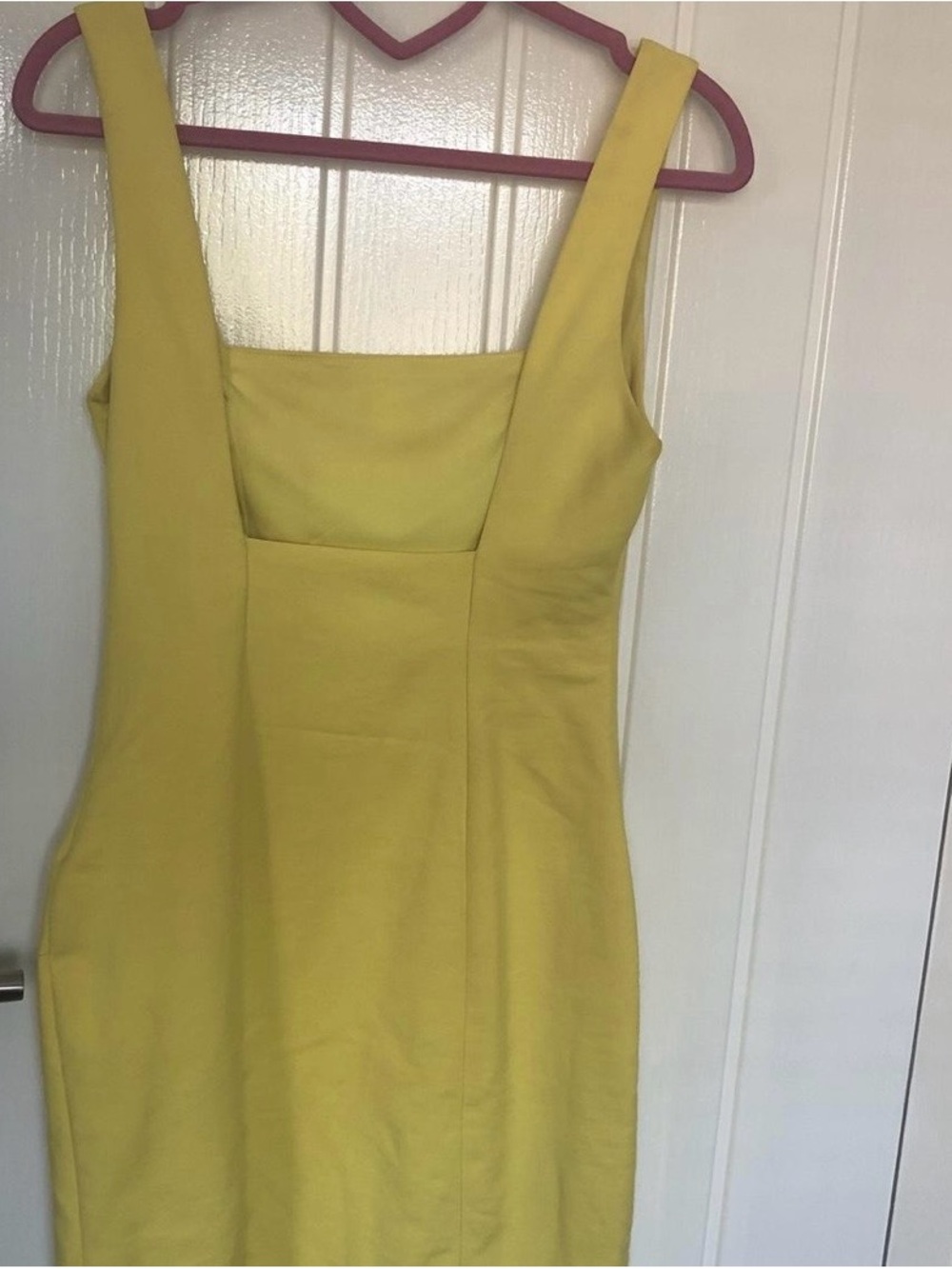 Zara Bright Yellow Square-Neck Mini Dress